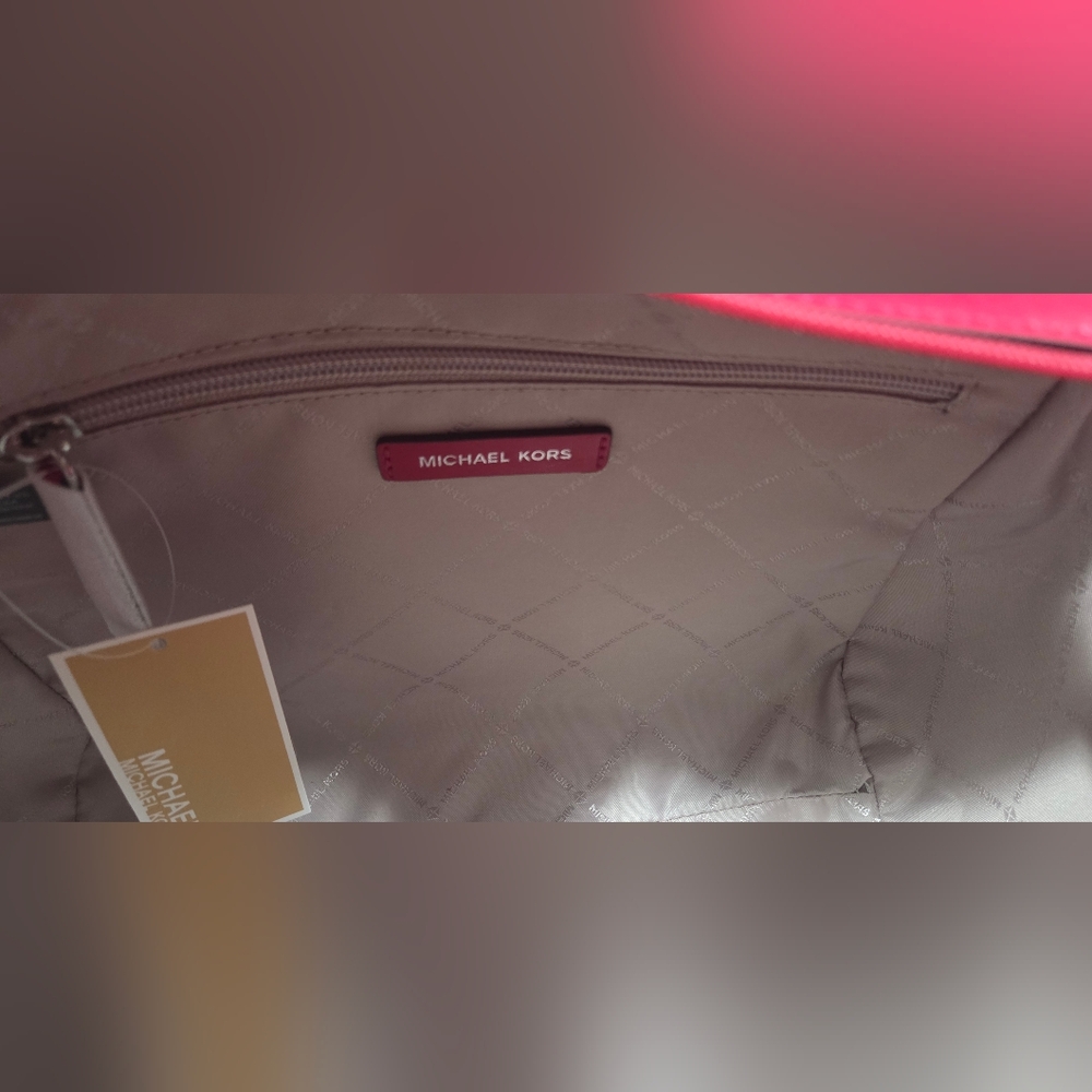 Michael Kors Pink/cream/cranberry Ombre Tote Bag Nwt - Picture 6 of 7